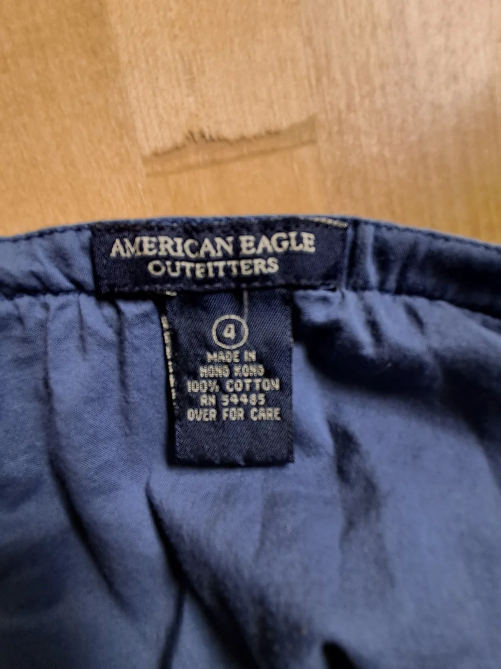 American Eagle Outfitters Navy Blue Embroidered Tie-Waist Midi Skirt